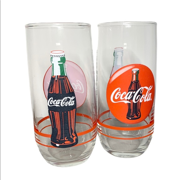 Vintage 1999 Coca Cola Etched Glasses Collectible - Picture 2 of 3